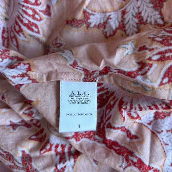 A.L.C Alexandria Pink Floral Printed CutOut Midi Dress Size 4 - Picture 10 of 10